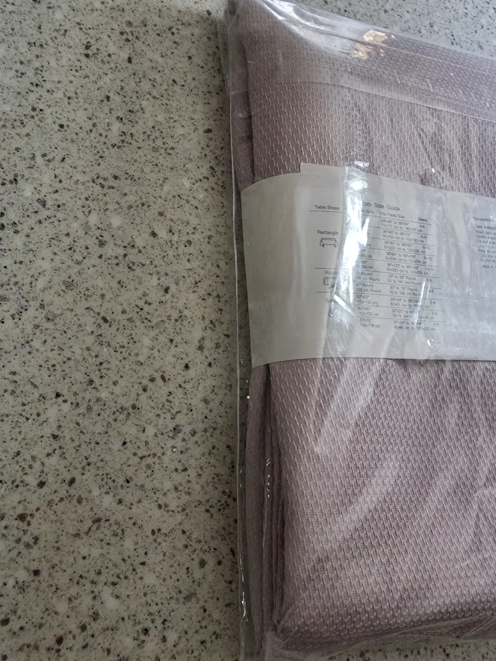 New In Pkg Dusty Pink Tablecloth